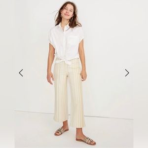 Madewell Emmett Wide Leg Crop Pants in Stripe